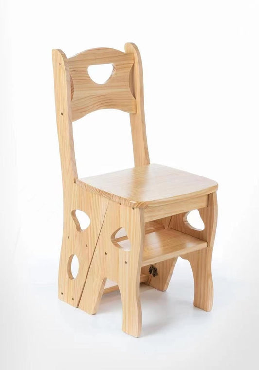 Step Stool, 3-Step folding, portable, made of the solid wood, four colors available