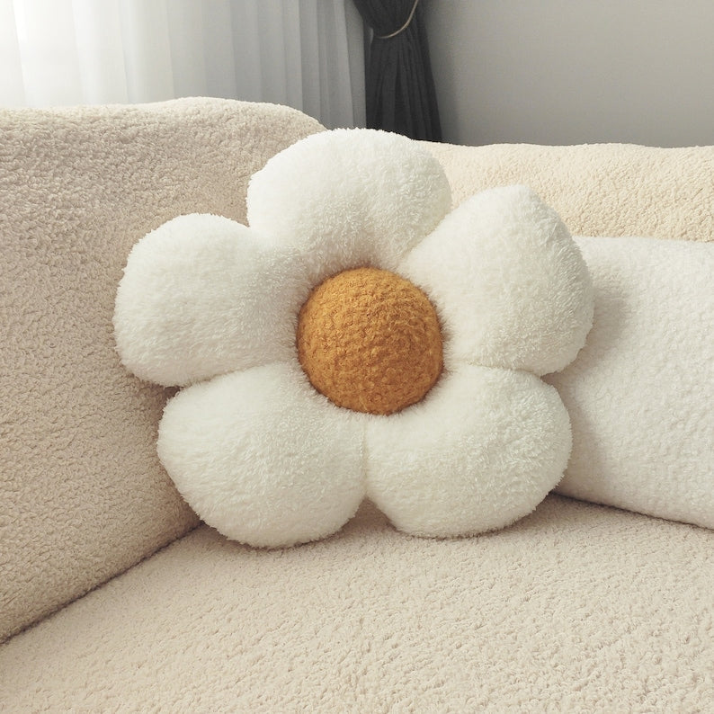 Daisy pillow, Flower pillow, cushion