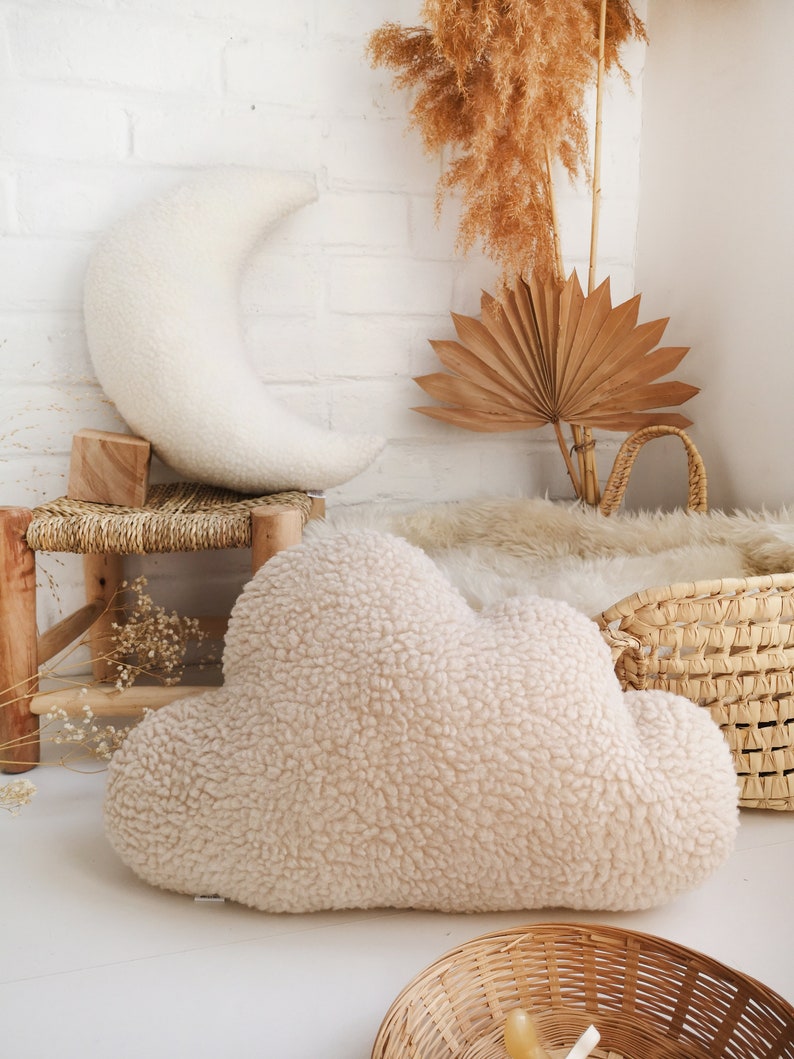 Teddy Boucle Cloud Cushion | Nursery Decor