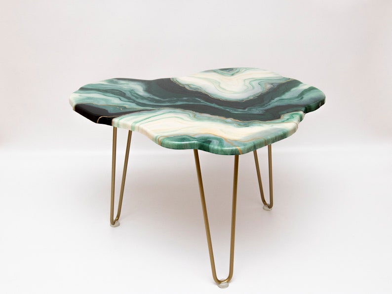 coffee table, Resin coffee table, Green coffee table, Agate coffee table, Geode coffee table, Side table, Marble coffee table