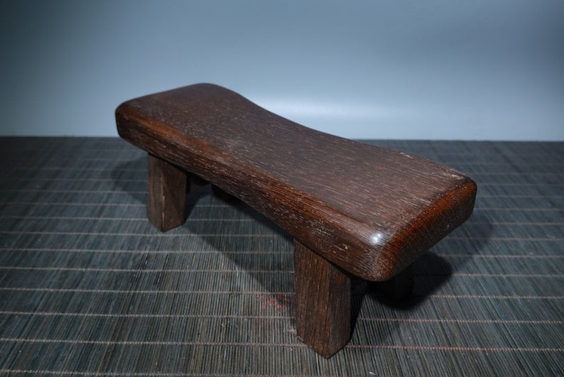 Chinese antique pure hand-carved ebony small bench fine workmanship worthy of collection