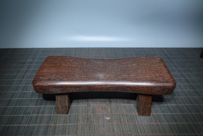 Chinese antique pure hand-carved ebony small bench fine workmanship worthy of collection