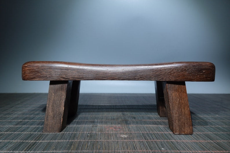 Chinese antique pure hand-carved ebony small bench fine workmanship worthy of collection