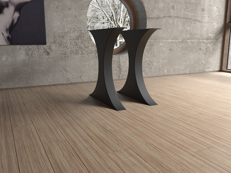 Handmade dining table legs with unique design for premium table tops HEAVY-DUTY. Handmade in Europe with premium materials [FLNDXW10]