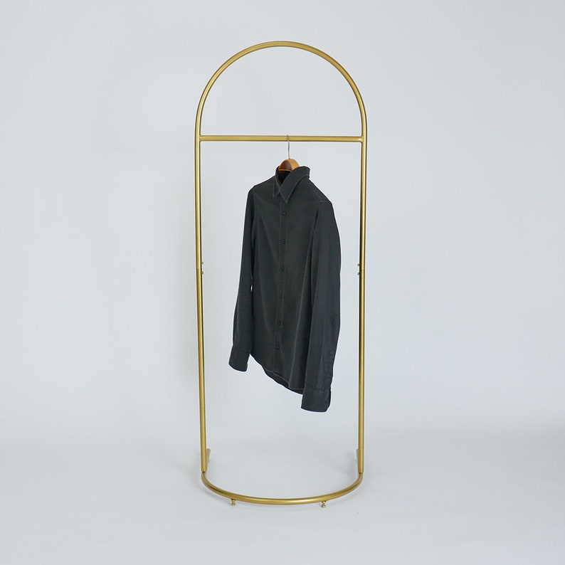 Gold Custom Clothing Rack, Brass Free Standing Coat Rack, Metal Industrial Clothes Rack Stand, Garment Rack for Retail, Entryway, Bridal