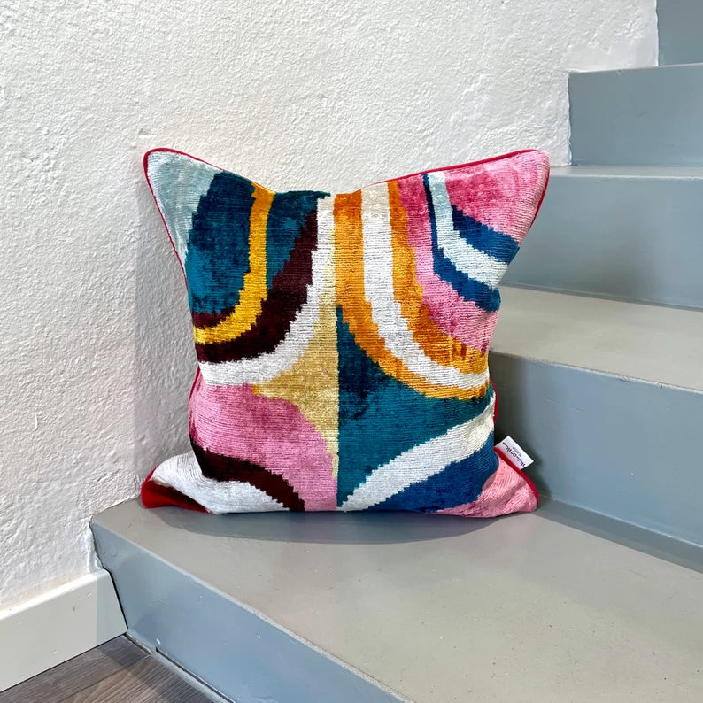 Velvet Ikat Pillow Picasso