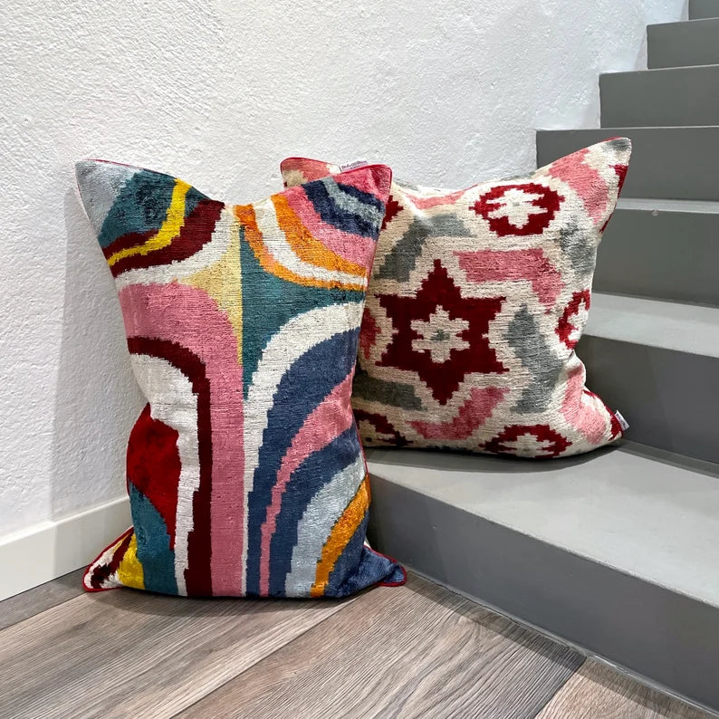 Velvet Ikat Pillow Picasso