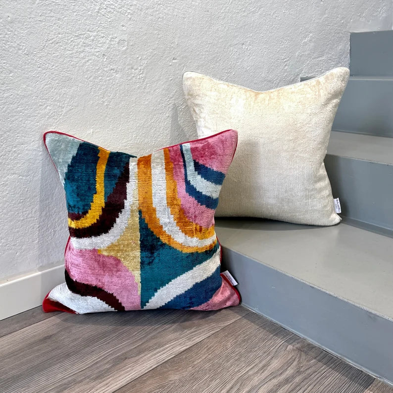 Velvet Ikat Pillow Picasso