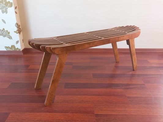 BENCH | Mid-Century | Scandinavian Bench | Customizable | Parametric Plywood Furniture