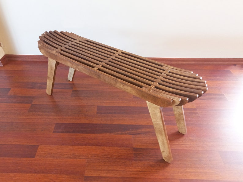 BENCH | Mid-Century | Scandinavian Bench | Customizable | Parametric Plywood Furniture