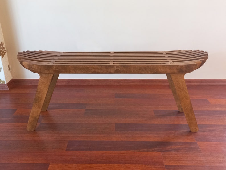 BENCH | Mid-Century | Scandinavian Bench | Customizable | Parametric Plywood Furniture