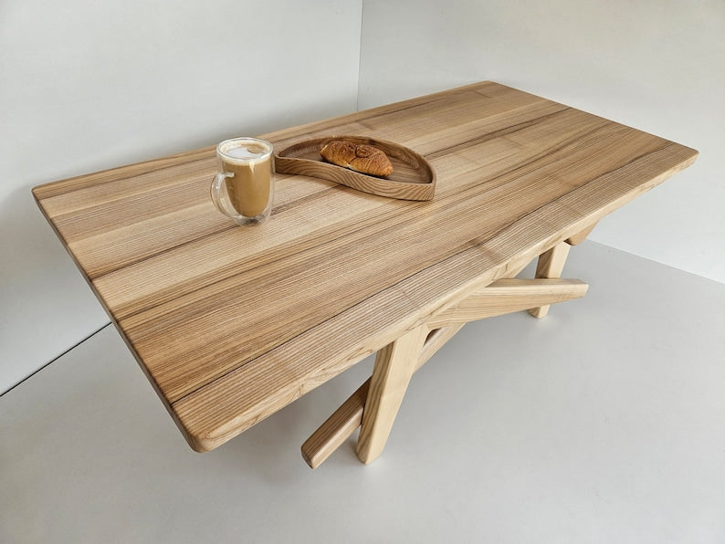 Transformation table 2in1 dining/coffee | natural solid wood | coffee table | handiwork | dining table | height adjustment handmade table