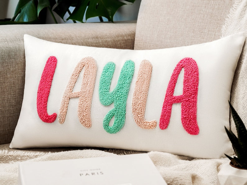 Custom Embroidered Pillow Personalized Gift