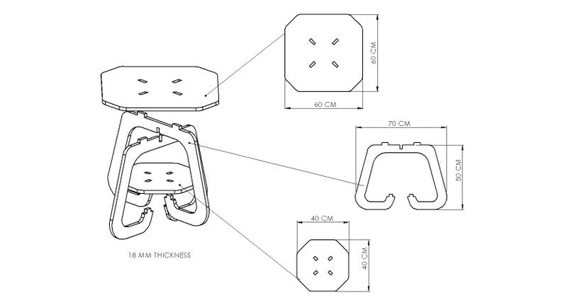 COFFEE Table/Modern Coffee Table/Digital Furniture/Easy Assemble/DIY/CNC Cutting Files