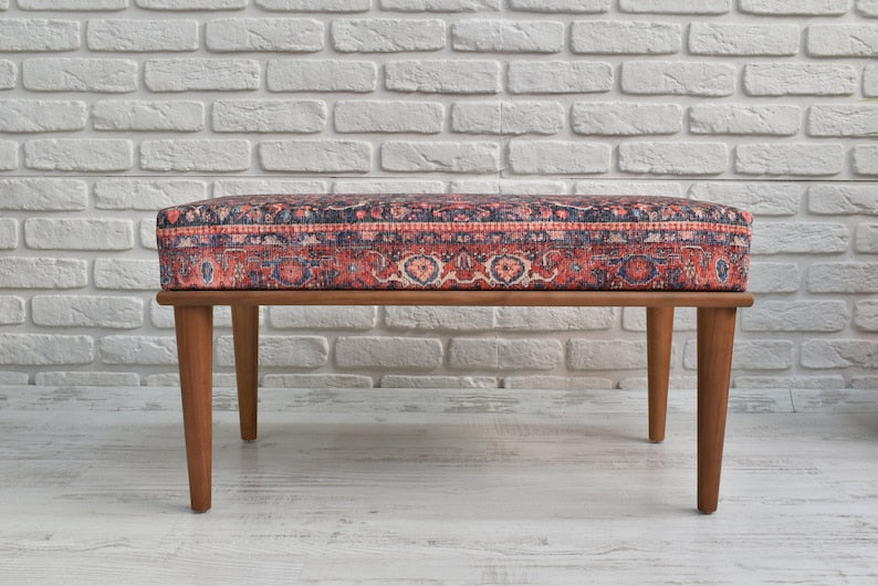 Bedroom bench / ottoman bench / sitting bench / bench for kitchen table / ethnic kilim bench / footstool ottoman / entryway bench