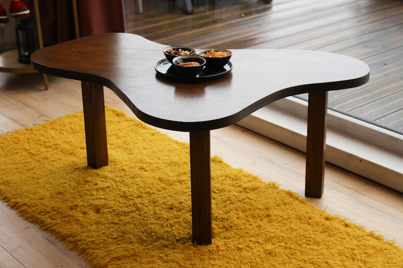 Modern coffee table, Unique coffee table, Oval coffee table, Coffee table for living room, Solid Wood Coffee Table Modern Scandinavian Style