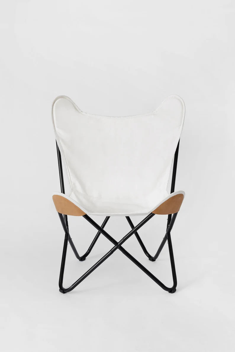 White Canvas Butterfly Chair