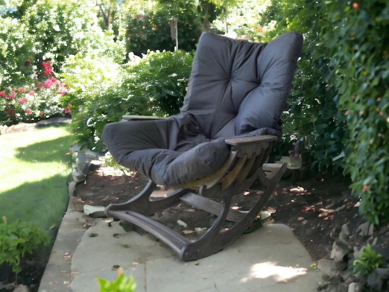 Gray Chair: Experience Ultimate Comfort and Style in Your Space with Our Premium Handcrafted Wooden Rocking Chair