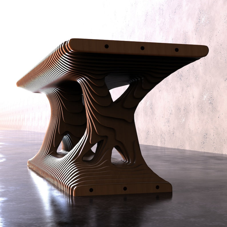 Parametric Style Bench-PSB-001| CNC Files for cutting | Parametric Furniture| Benches for Entryway | CNC laser | Garden and Ofice Funiture