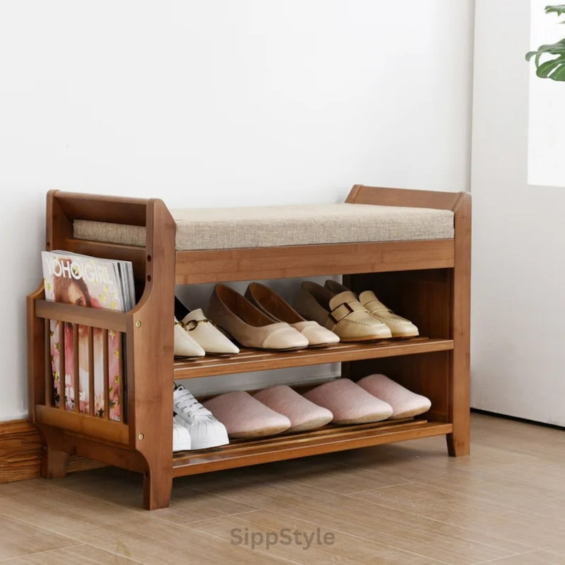 Shoe Storage Rack Bench , Entrance Bench ,Hallway Bench , Wooden Shoe Bench , Shoe Storage , Housewarming Gift , Entryway Shoe Rack , Bench