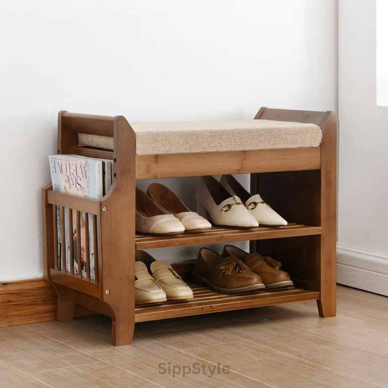 Shoe Storage Rack Bench , Entrance Bench ,Hallway Bench , Wooden Shoe Bench , Shoe Storage , Housewarming Gift , Entryway Shoe Rack , Bench