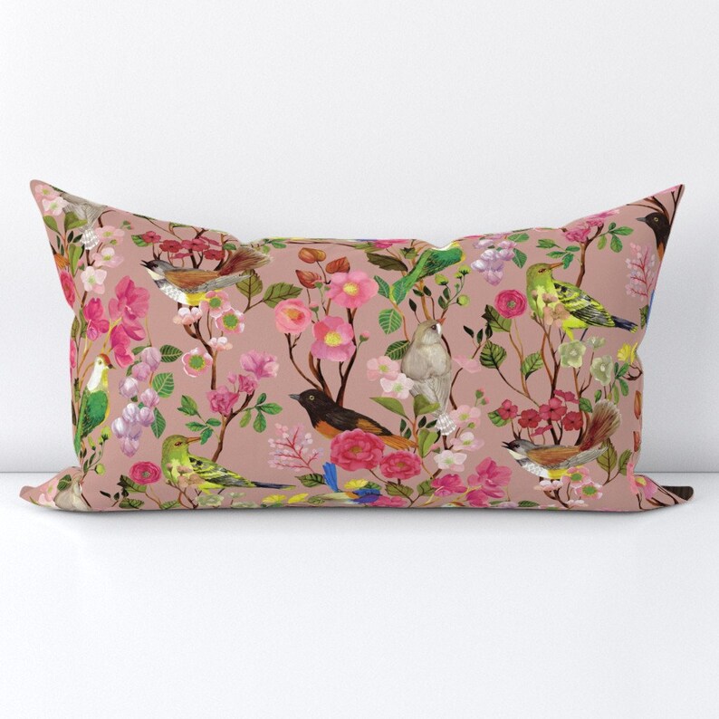 Blush Floral Accent Pillow