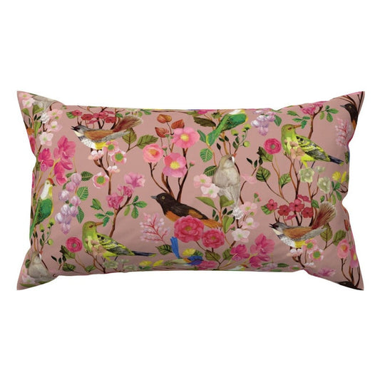 Blush Floral Accent Pillow