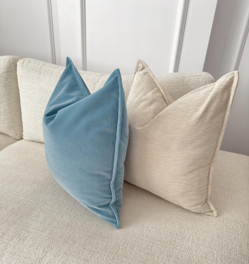 Premium Velvet Duck Egg Blue Throw Pillow Cover