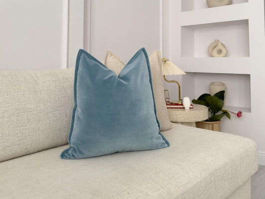 Premium Velvet Duck Egg Blue Throw Pillow Cover